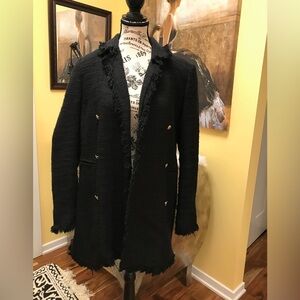 Rachel Zoe Black Fringed Blazer